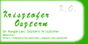 krisztofer osztern business card